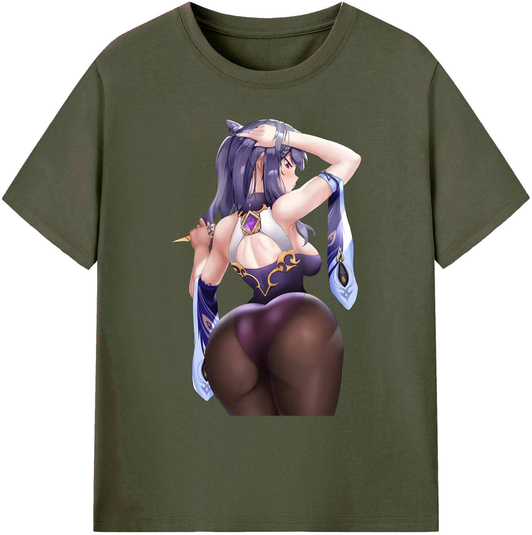 げんし神 刻晴 こくせい genshin Kokusei 綿100％ メンズ半袖Tシャツ｜肌触りやわらか＆通気性